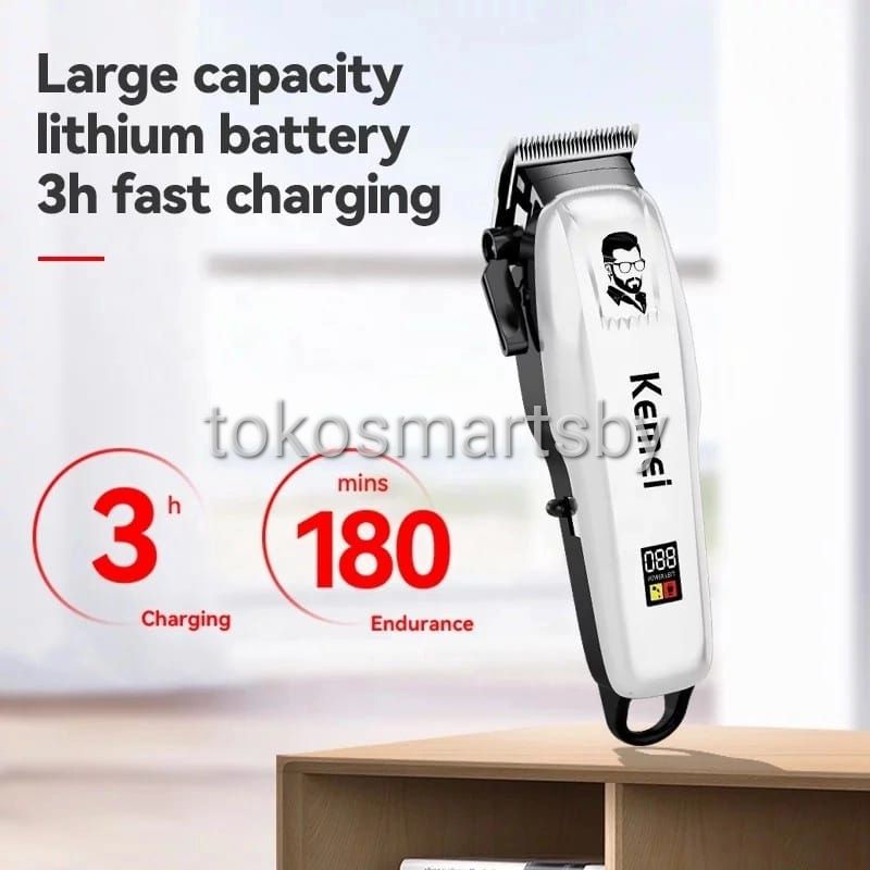 Kemei KM-PG-2600  Alat Cukur Rambut Tanpa Kabel Profesional Rechargesble Electric Hair Clipper