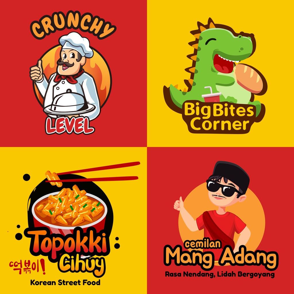 Desain Logo Karakter Illustrasi Profesional Custom Bebas Revisi untuk UMKM Kuliner Perusahaan