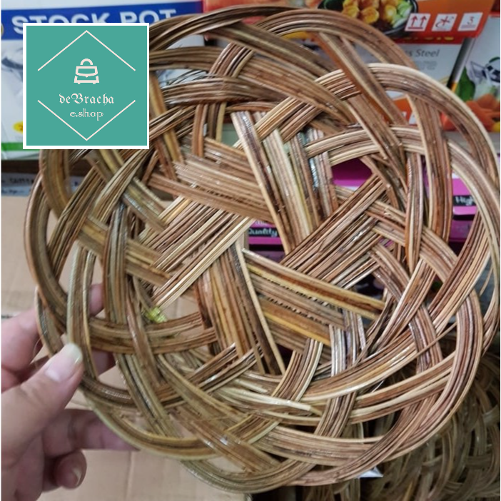 PIRING ROTAN LIDI  ANYAM Bambu Piring Unik Rumah Makan