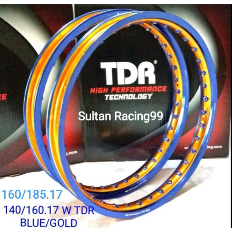 Velg TDR W Shape 2 Two Tone 140/160/185 Ring 17 blue gold 1 Set