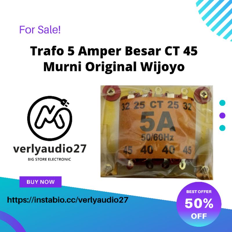 Trafo 5A Besar CT 45 BELT WIJOYO ORIGINAL Asli Tembaga Murni Travo 5A Besar Wijoyo Produk Asli Belt 