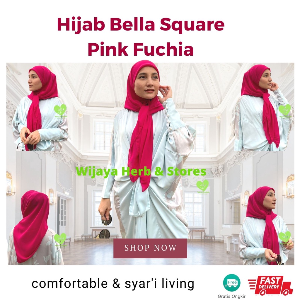 [Outfits] Hijab Bella Square Segi Empat Polos /Jilbab Bella Square / Kerudung Polos / Krudung / Kudung Bella Square