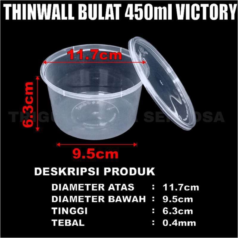 Thinwall 450ml 500pcs mangkok makan bowl bulat/rata plastik es kepal milo 450 ml thinwall /dus