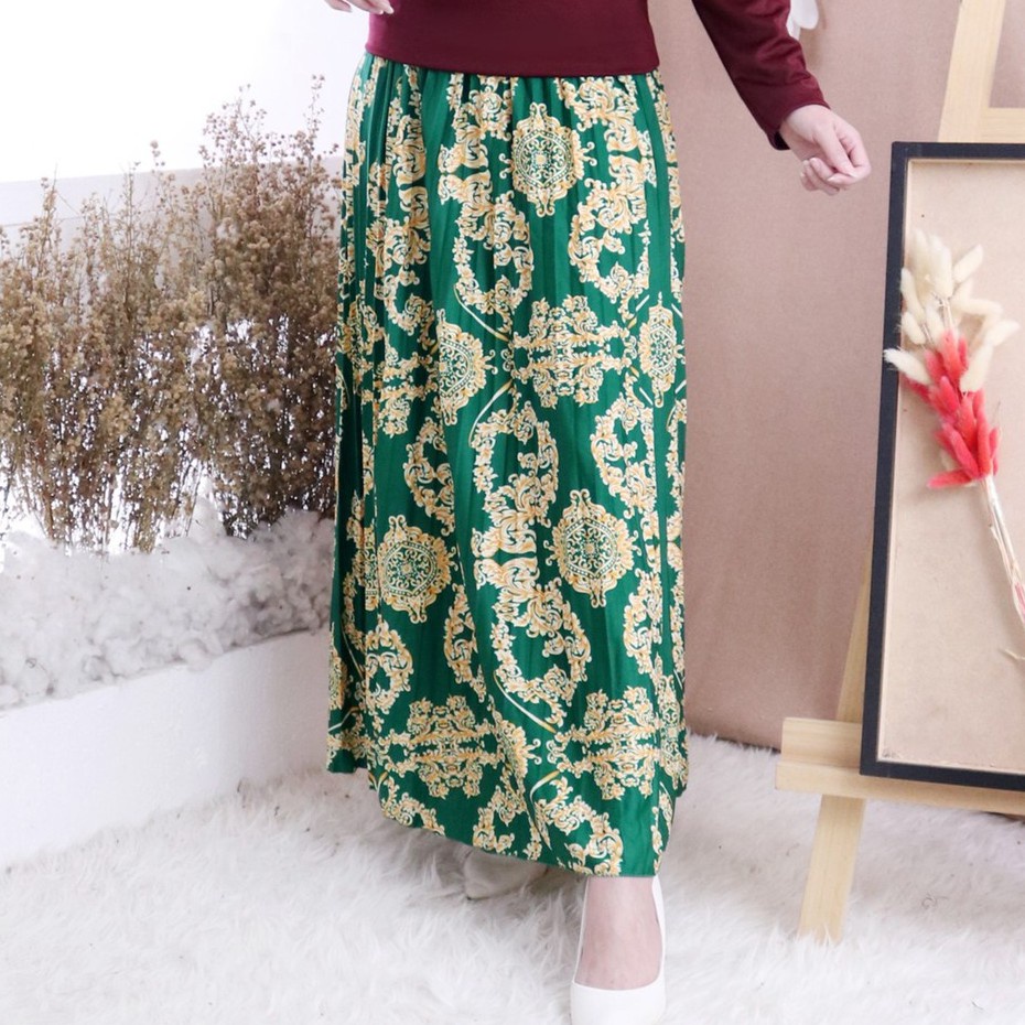 ROK PLISKET MOTIF / Pleated Skirt Pattern Motif Sultan Etnik Jumbo Mayung