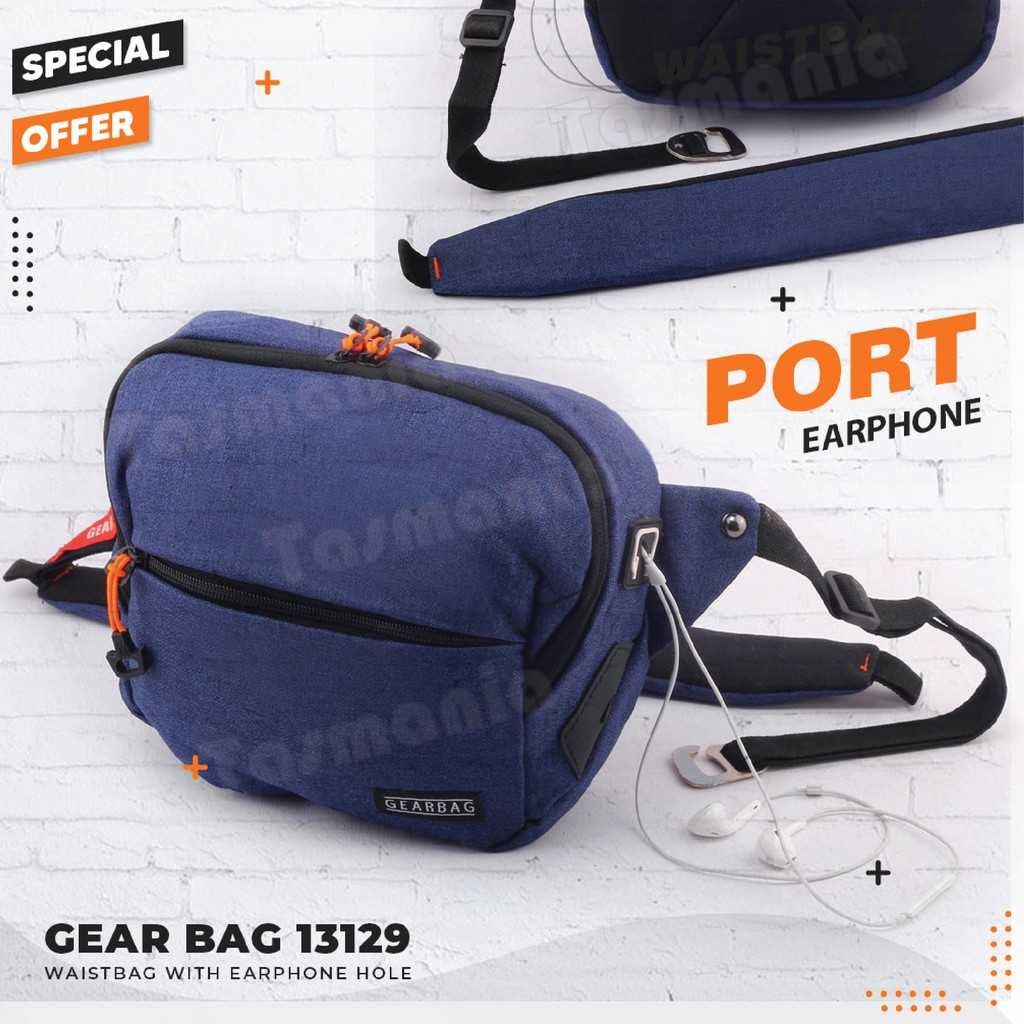 PTS -Gear Bag -  Port -13129 - Waistbag WITH EARPHONE HOLE BB - Tas Selempang Pria Tas Pinggang