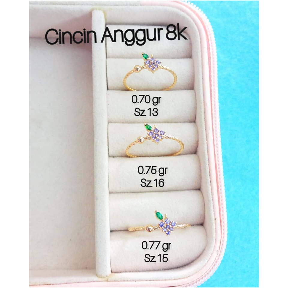 Cincin ayu gold buah anggur kadar 375/8karat pameran terbaru ringan fashion