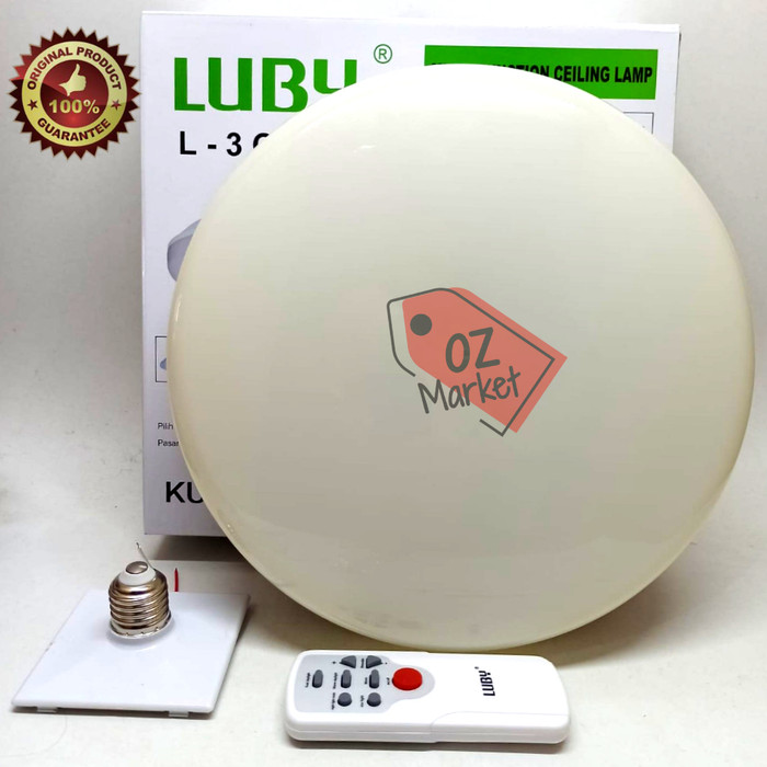 CEILING LAMP LAMPU LED LUBY L-3C20R 20 WATT REMOTE DIMMER 3 WARNA