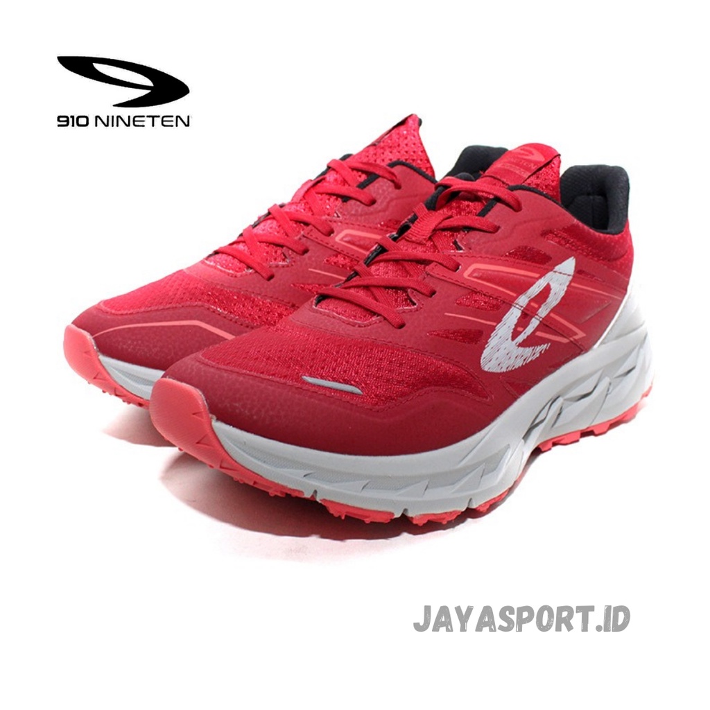 SEPATU RUNNING 910 YUZA EVO MERAH ABU CREAM