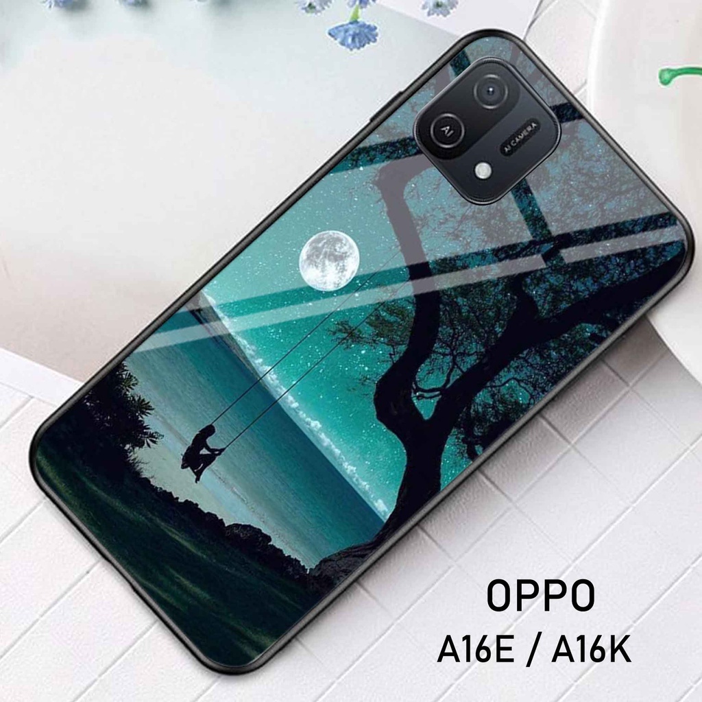 [N28] Softcase Glass Kaca Oppo A16E A16K - Case Hp Oppo A16E A16K - Casing Hp Oppo A16E A16K