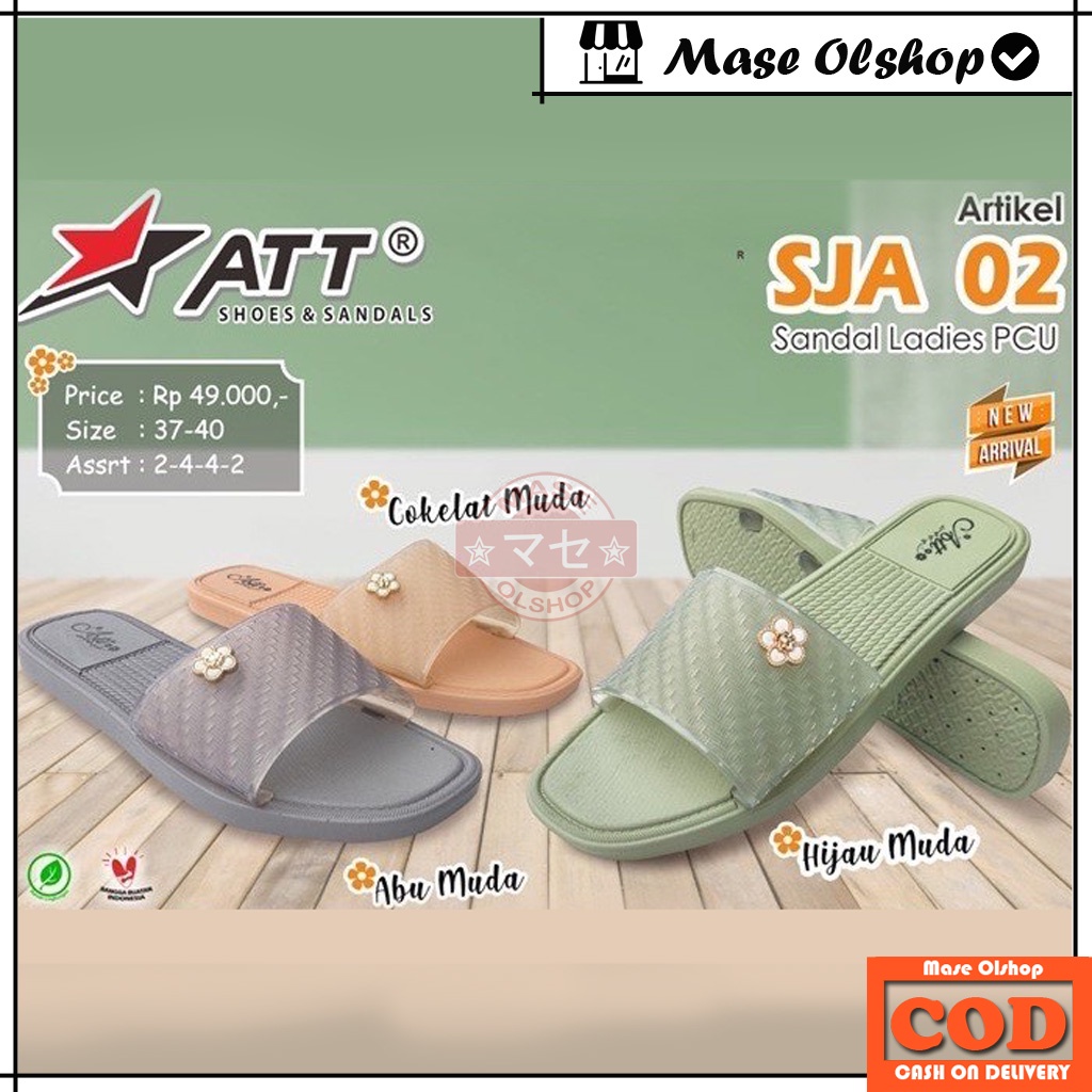 Sandal Karet Wanita Terbaru ATT SJA 02 Sandal Flat Empuk