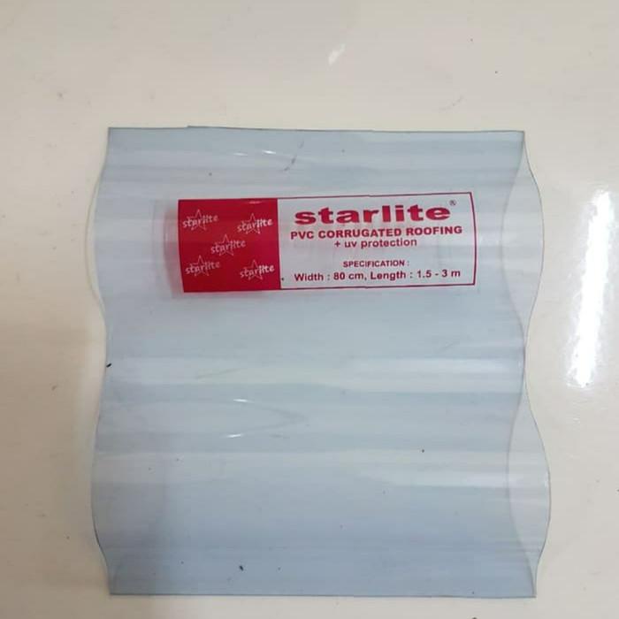 Fiber gelombang + UV protection 1.8 meter / Atap fiber transparan pvc