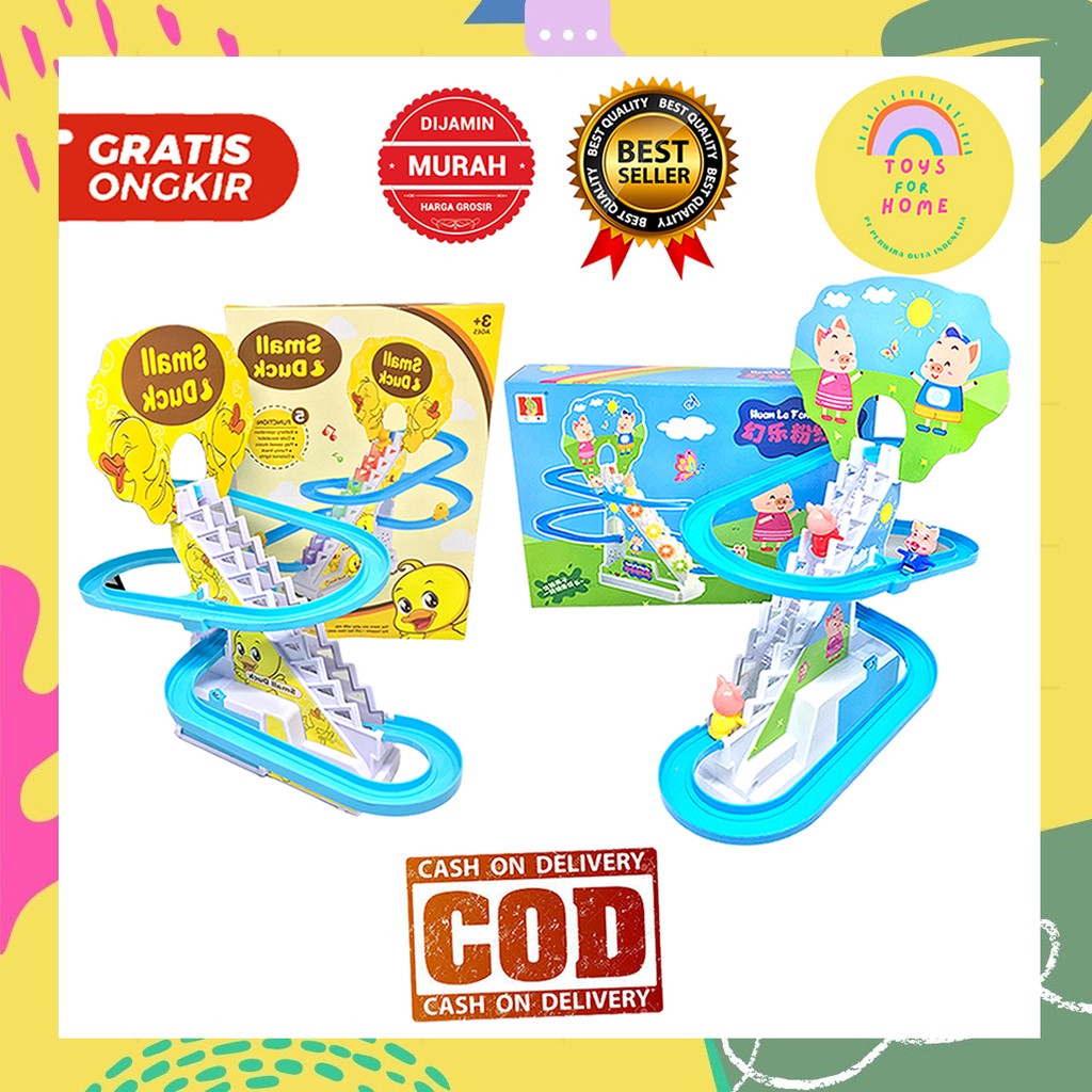 Mainan Jolly Track Bebek Naik Tangga Pig Naik Tangga TOYSFORHOME