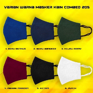  Masker Kain Cotton Combed  Earloop dan Headloop 3 Ply 