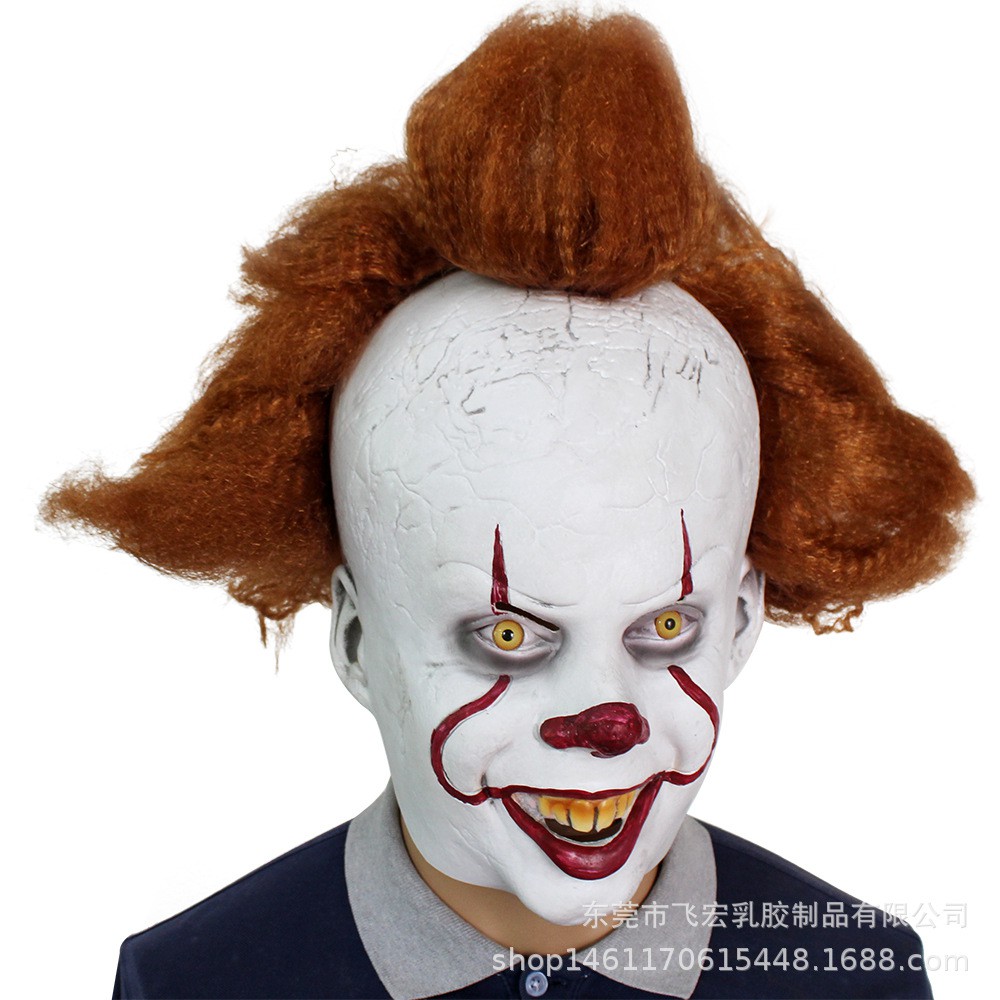 TOL-28 topeng latex karet full head kepala it badut clown pennywise halloween setan hantu kuntilanak