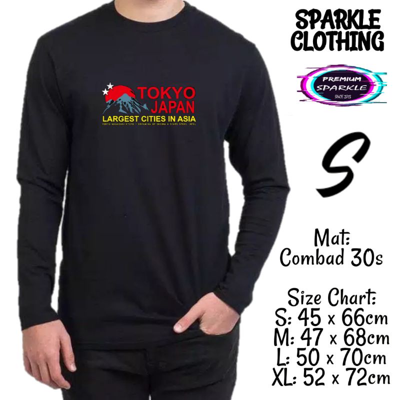 KAOS DISTRO lengan panjang atasan pria motif tulisan japan tokyo