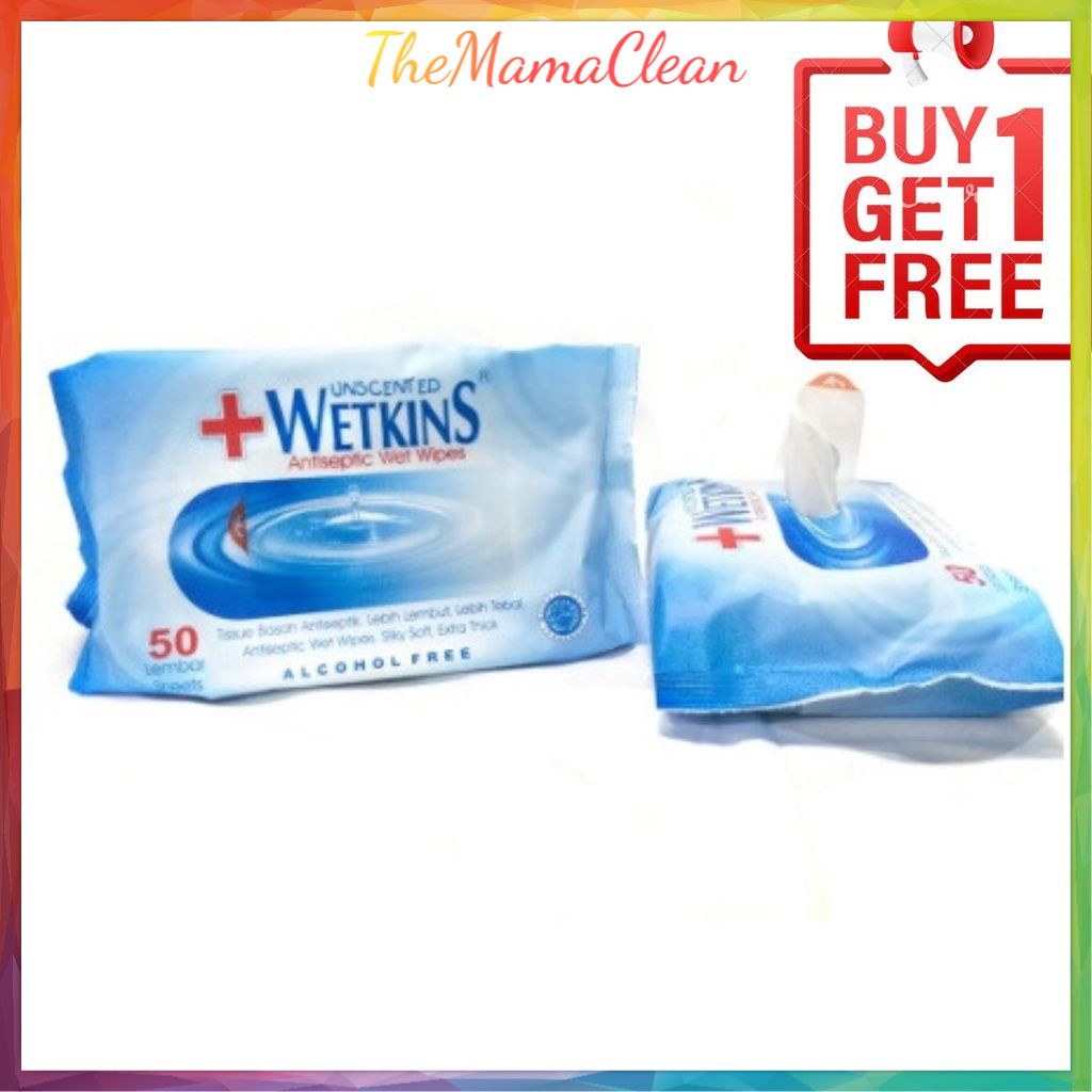 Beli 1 Gratis 1 Tisu Wetkins Antiseptic  Antibacterial isi 50 Lembar