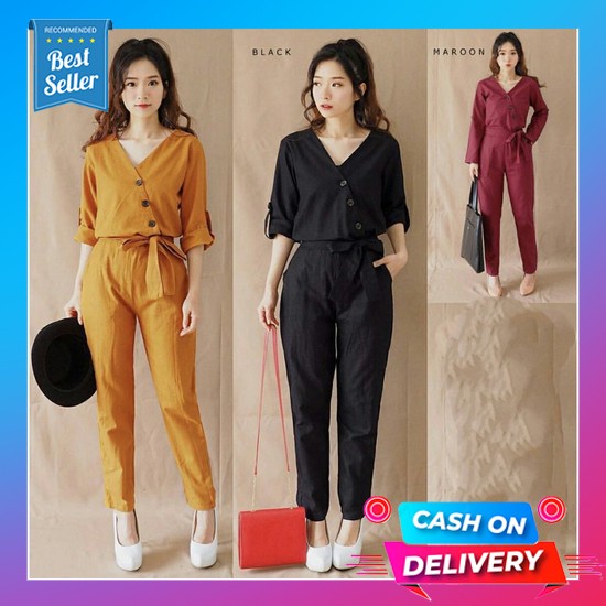 Eira Set - Setelan Fashion Muslim Wanita Remaja Bahan Crinkle Airflow  [St.Caca Ro]Setelan Wanita Tw