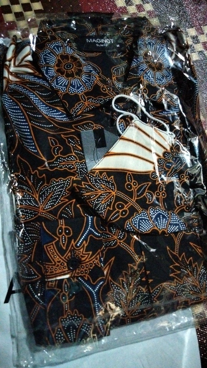 Maginot Kemeja Batik 2.0 Agya-ls Lengan Panjang Pria + Free Masker
