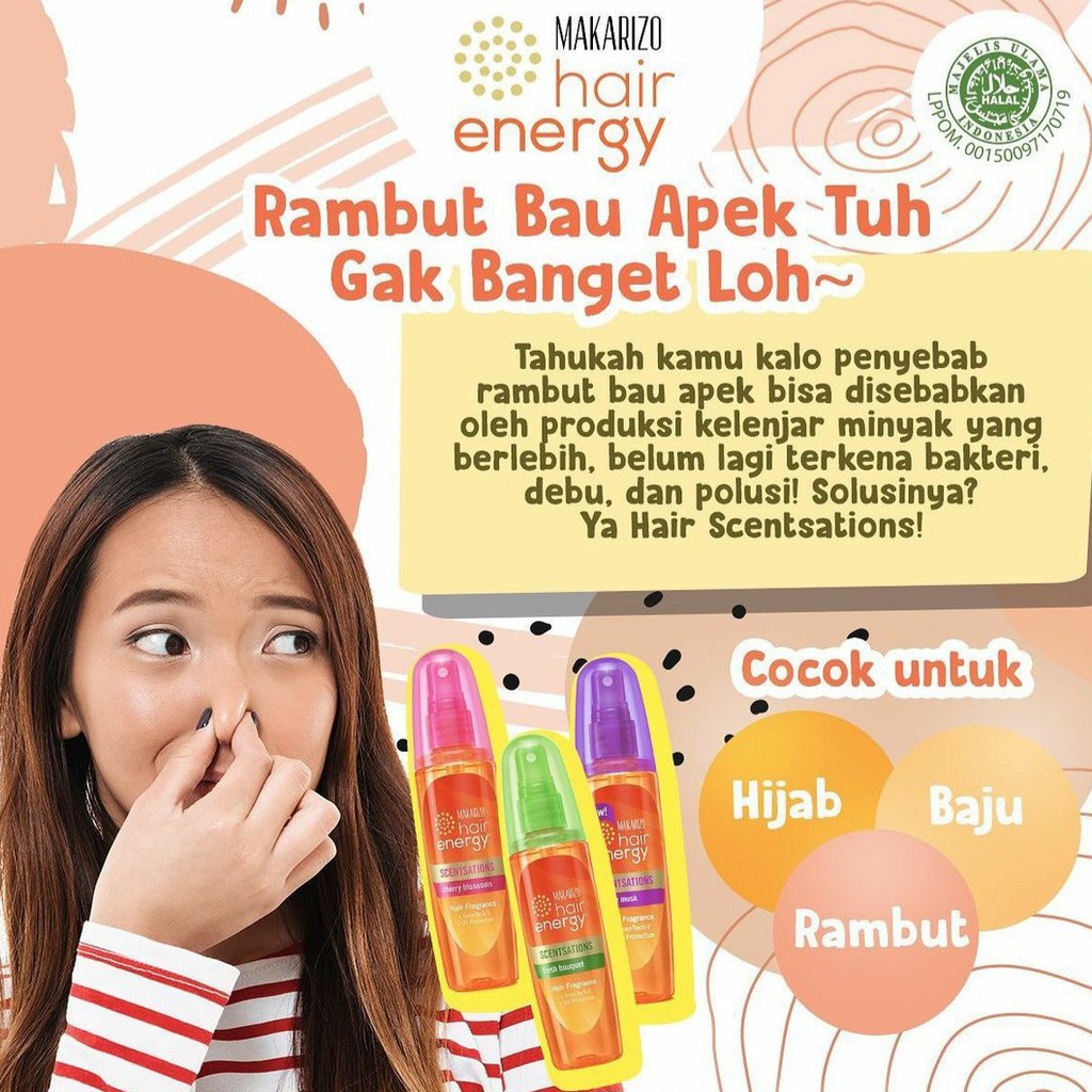 [MURAH] MAKARIZO Hair Energy Scentsations Hair Fragrance 30mL 100mL | Parfum Rambut Mist Perfum-5