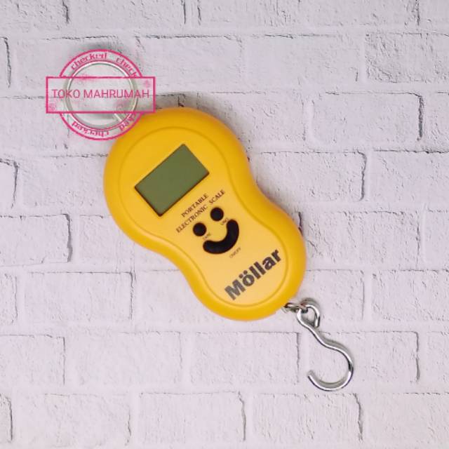 Timbangan Digital Gantung Scale Smile Mini Travel Portable 50kg Mollar (gratis baterai 2 x AAA)