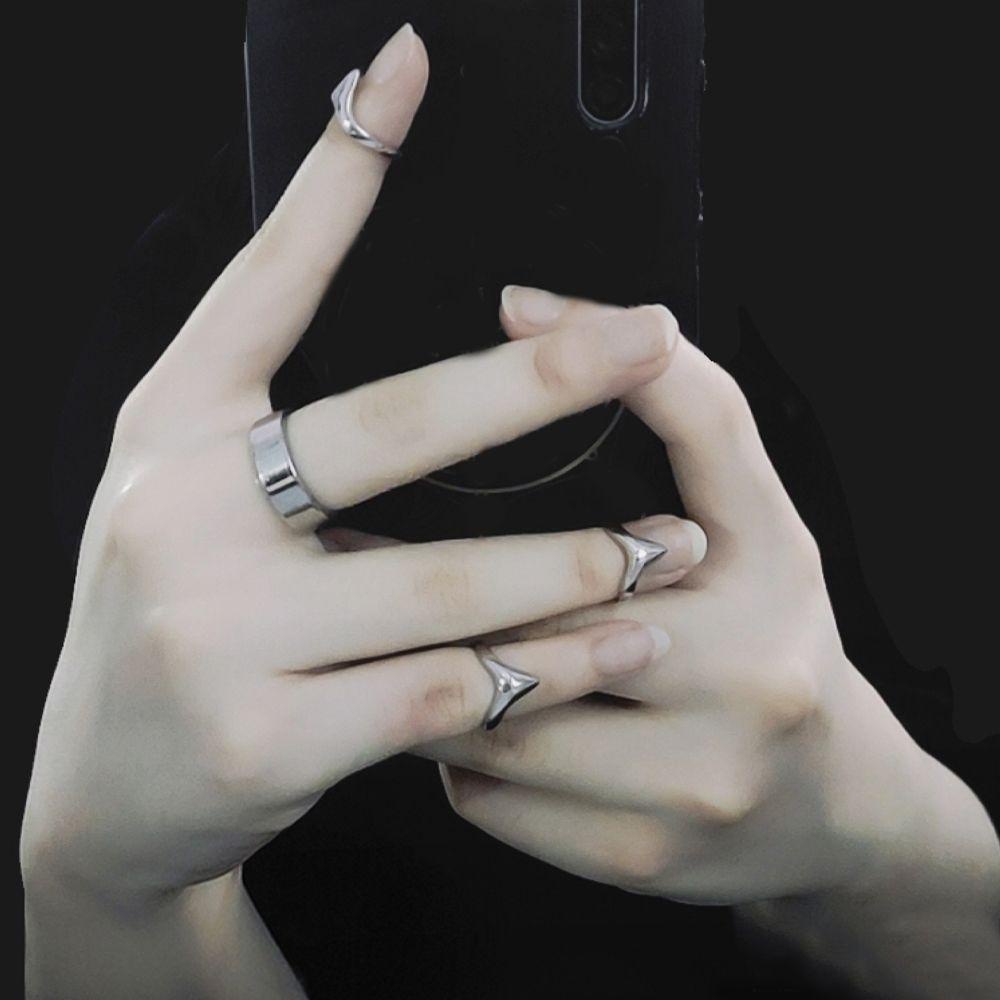 Mxbeauty Wanita Pembukaan Cincin Trendi Punk Gothic Adjustable Vintage Sederhana Korea Ekor Rings