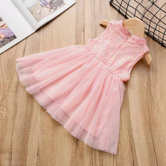 girl cheongsam embroidery baby dress xincia imlek anak cewek perempuan terusan setelan pink bayi