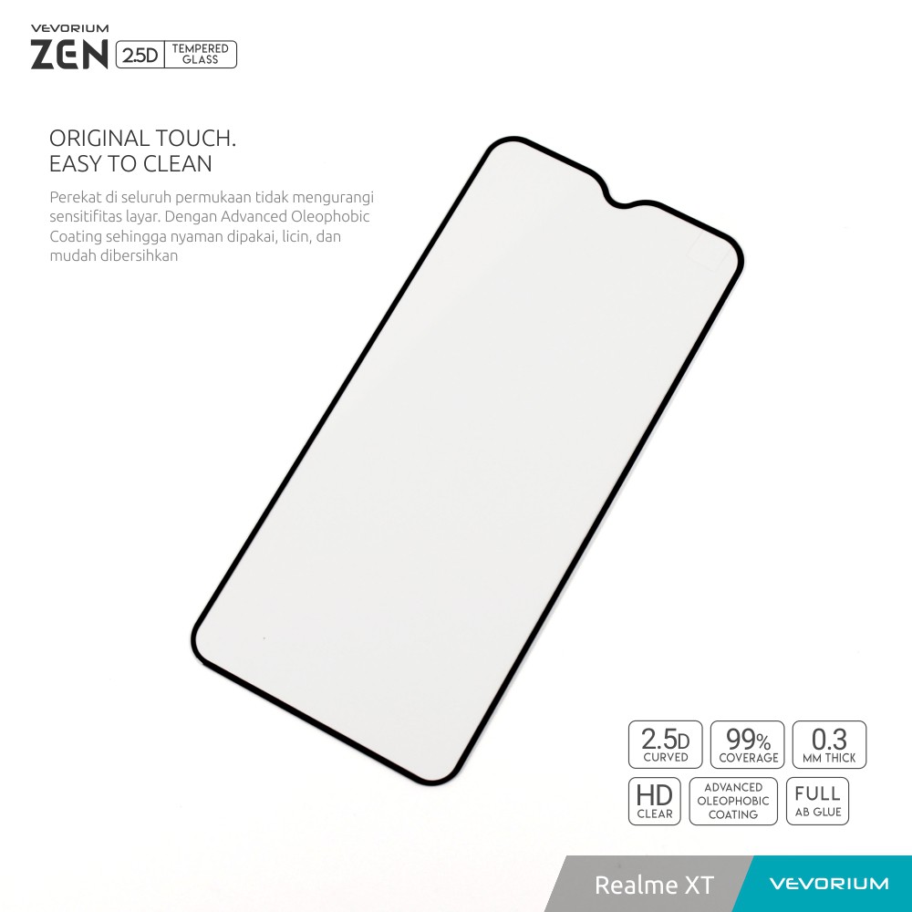 VEVORIUM ZEN 2.5D Realme XT Full Cover Glue Tempered Glass