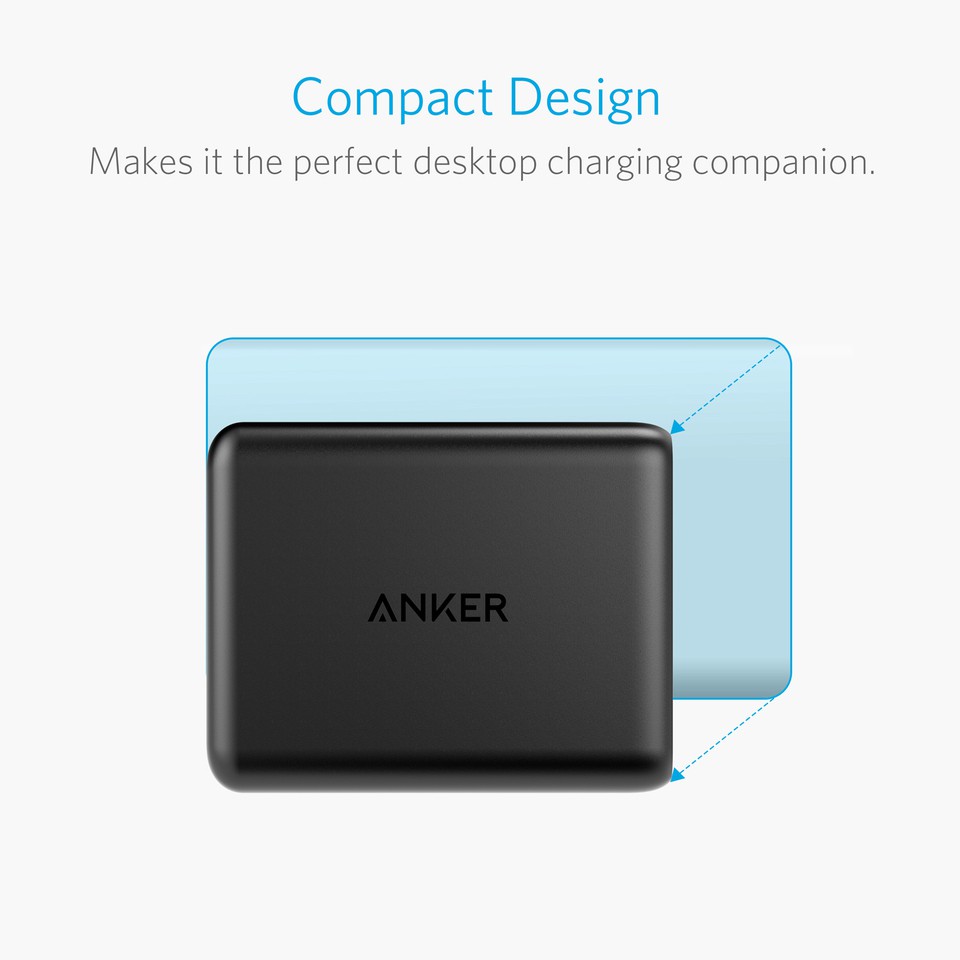 Original ANKER A2054611 PowerPort 5 Speed Desktop Charger 60W with Quick Charge 3.0 5 USB Port Black