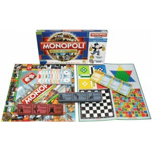 Mainan Anak Dan Keluarga MONOPOLI 5IN1, ular tangga ,ludo ,catur,halma,monopolyy- Kado Mainan Anak ST