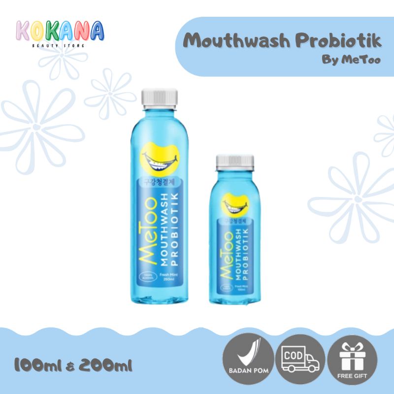 MeToo Obat Kumur Probiotik MeToo Moutwash Fresh Mint Pemutih Gigi Nafas Segar BPOM 100ml & 250ml