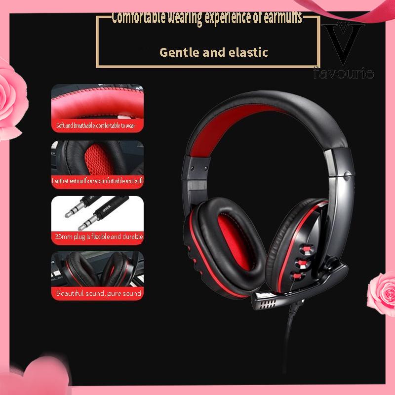 [COD]Headset Permainan Komputer E-sports Dengan Panggilan Gandum Headset Kafe Internet Lubang Ganda Universal-FA