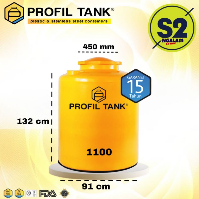 Tandon Air /Toren Air /Tangki Air - PROFIL TANK 1100 Liter (Invoice)