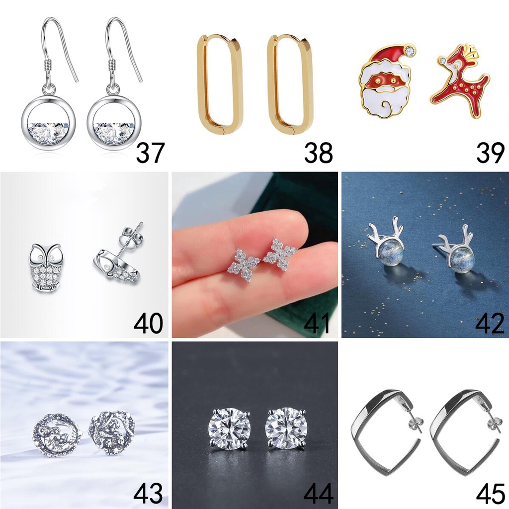 925 anting-anting perak murni, Busana sederhana, Anting-Anting wanita, Perhiasan Fashion Korea, Aksesoris telinga ED008