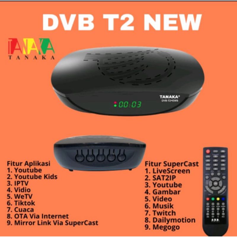 Tanaka stb dvb t2 NEW rv 7210 bisa yutub tiktok Vidio hd  / Wi-Fi bikin gambar semakin jernih mantap