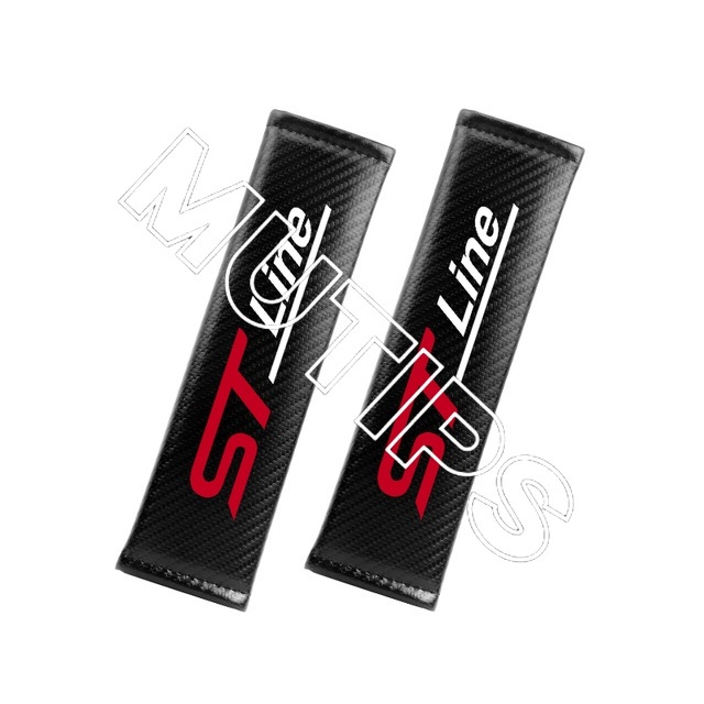 Ford 2pcs Bantalan Busa Bahu Sabuk Pengaman Mobil Motif Carbon Fiber Untuk Fiesta Ranger Ecosport Focus Everest Mustang