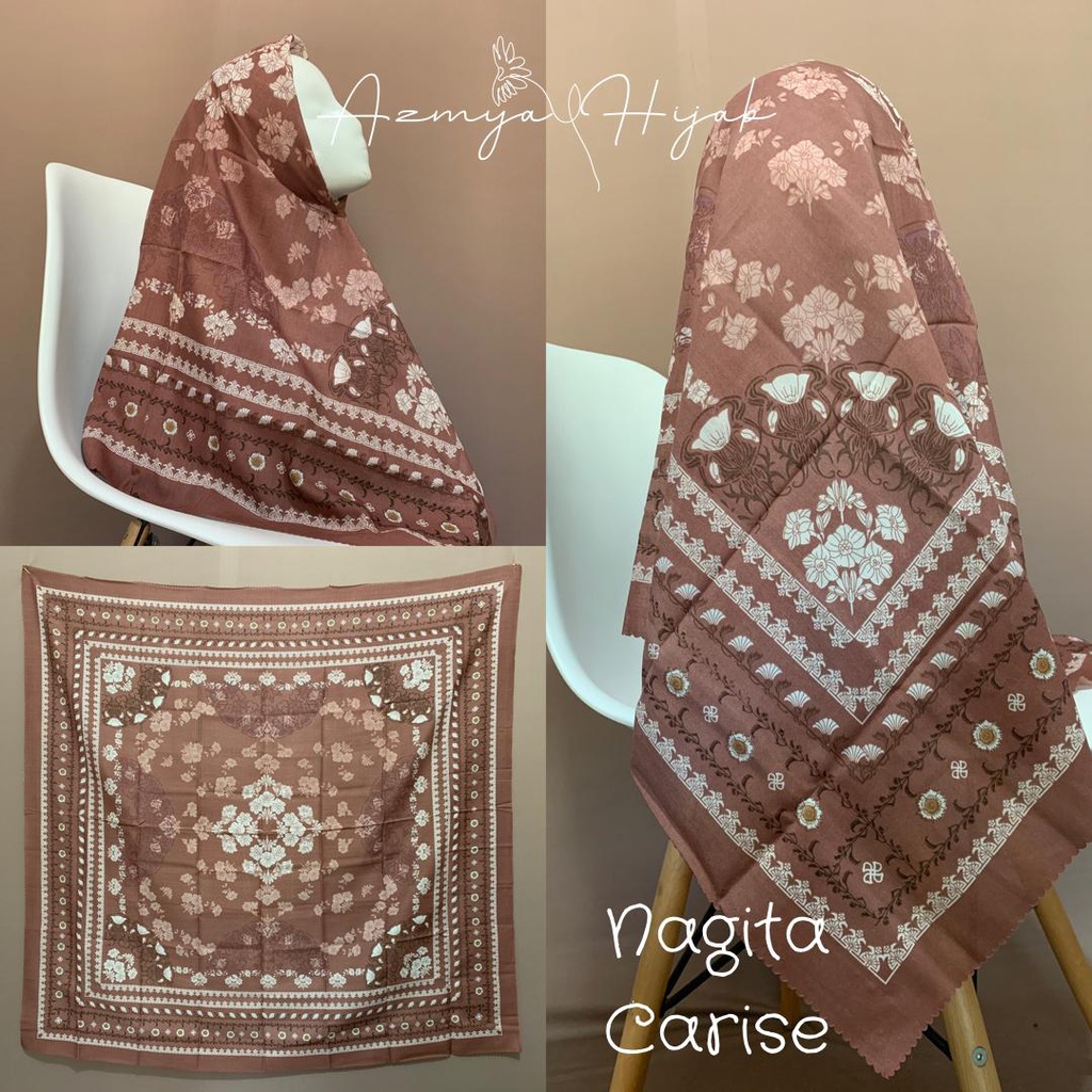 Hijab Segiempat Bahan Voal Jilbab Motif BATIK / UKIRAN VOAL Bahan Voal Motif Denay part 2