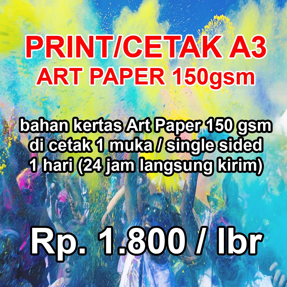 Print Cetak Brosur Pamflet Kertas Artpaper 150gr Ukuran A3 Double Folio Shopee Indonesia