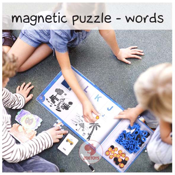 Zoetoys Magnetic Puzzle Life Cycle Words Add Body Traffic Time Bin Sorting UCMD Suitcase | Mainan Belajar Mengenal Waktu Wooden Clock Magnet Counting Time Toys Alphabet A-Z Cari Kado Natal