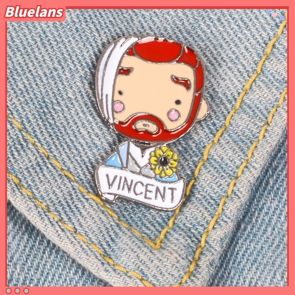 Bluelans Fashion English Letter Vincent Van Gogh Badge Alloy Brooch Pin Clothes Jewelry