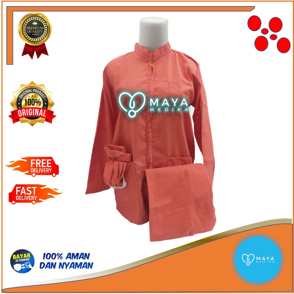 Baju Ok / Orange / Lengan Panjang / Baju Rest / Celana Karet