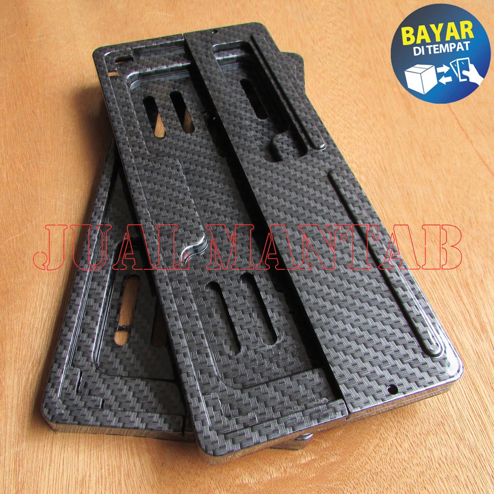 Dudukan Plat Nomor Motor l Variasi Aksesoris Bingkai Plat Nomor Kotak Standar Motif Karbon Depan Belakang Bahan Plastik Tebal Best Quality Universal Murah