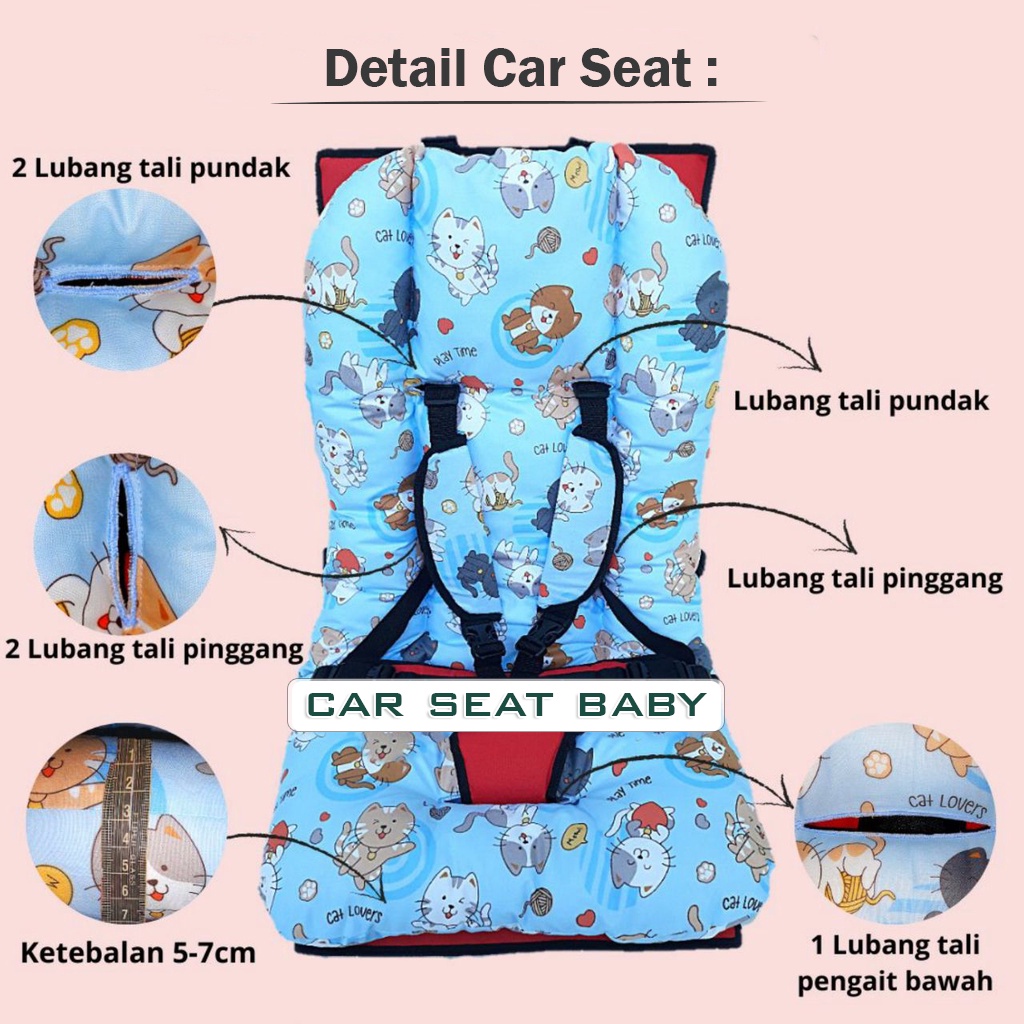 Car Seat Baby Alas Kursi Mobil Bayi Portable Alas Stroller Motif Karakter