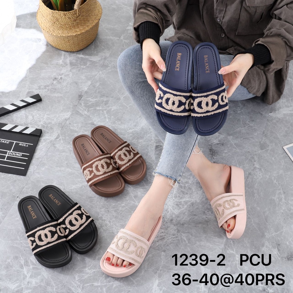 SANDAL SELOP JELLY WANITA DEWASA DARI BALANCE 1239-2 (36-40) SANDAL SLOP WEDGES IMPORT