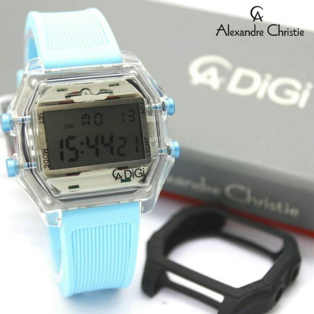 JAM TANGAN PRIA/WANITA ALEXANDRE CHRISTIE AC-9224 DIGI TALI SILIKON 100% ORIGINAL