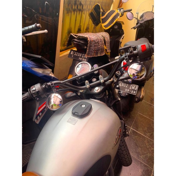 Kaca Spion Supermoto KLX CRF X-RIDE sepeda motor beatstreet WR jalu cembung bulat lebar spion fatbar spion tambahan Original-3