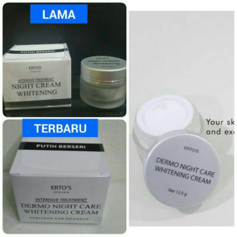 Ertos Dermo Night Cream Krim Malam Krim pemutih wajah BPOM