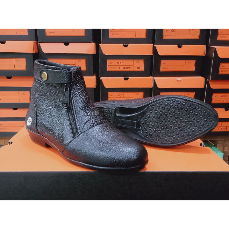 Sepatu Boots Anak Cewek Kulit Sapi Asli
