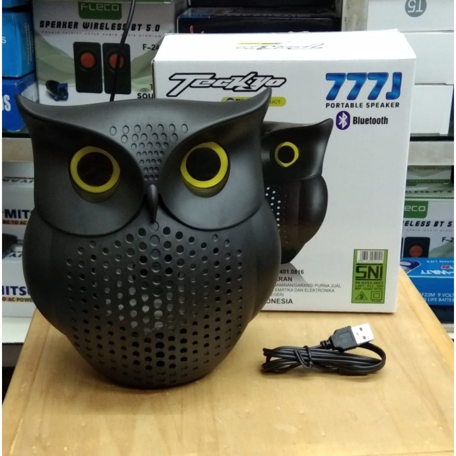 Speaker Bluetooth Portabel Teckyo 777 J Bentuk Owl // Speaker Wireless Bluetooth Burung Hantu