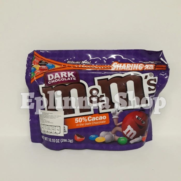 

M&M's Dark Chocolate Candies 50% Cacao 286.3 gr - M&M MM Cokelat