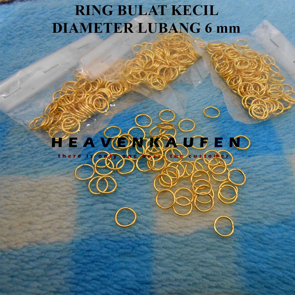 Ring Bulat Kecil Diameter 6 mm Gold Emas Untuk Ring Bulat Kecil Gantungan Kunci Dll